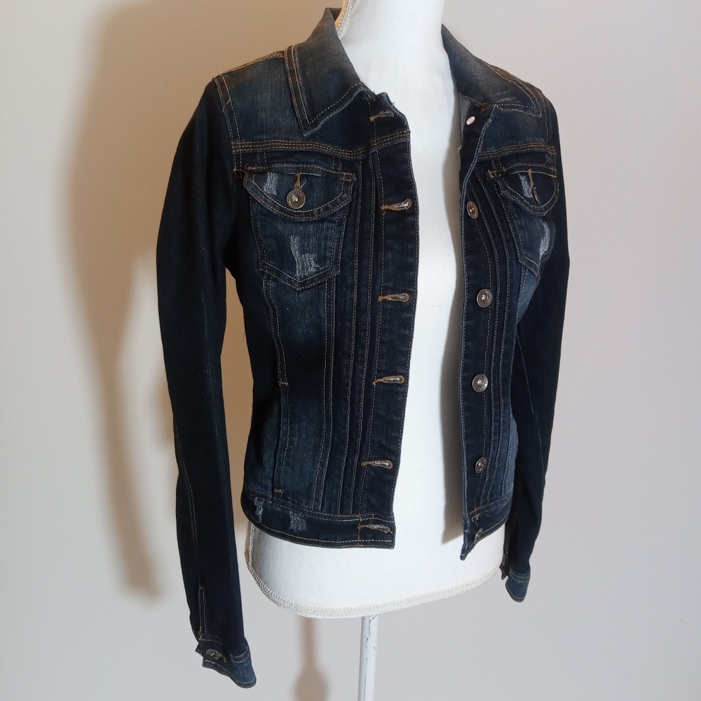 Ymi Distressed Back Denim Jacket - image 2